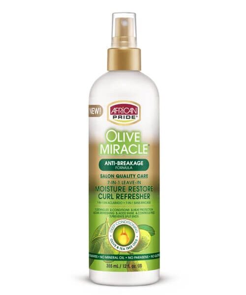 African Pride Olive Miracle Moisture Restore Curl Refresher 12 oz