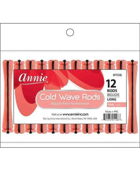 Annie #1106 Long Cold Wave Rods 12 CT Pink