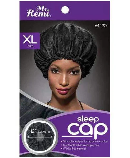 Annie Ms. Remi Extra Large Satin Sleeping Cap Black #4420