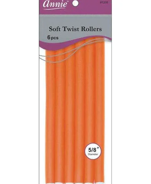 Annie #1208 Soft Twist Rollers 5/8" Orange 6 pcs