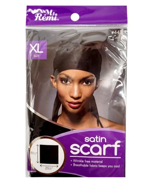 Annie Ms. Remi #4431 Extra-Large Satin Scarf Black
