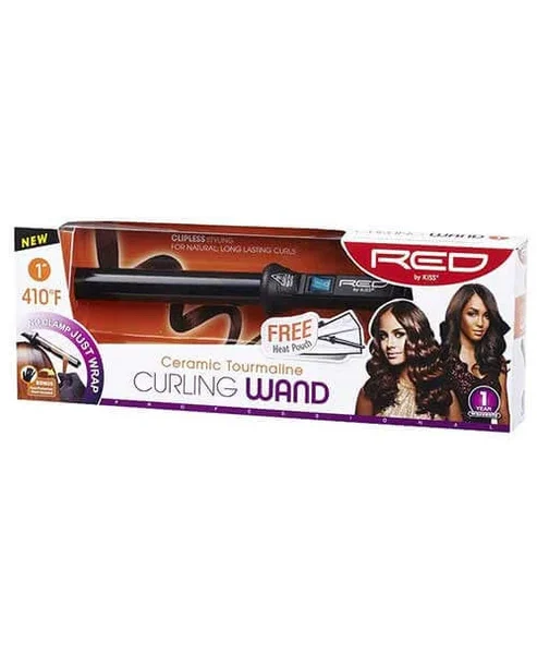 Red by Kiss Ceramic Tourmaline 1" Curling Wand CIW02